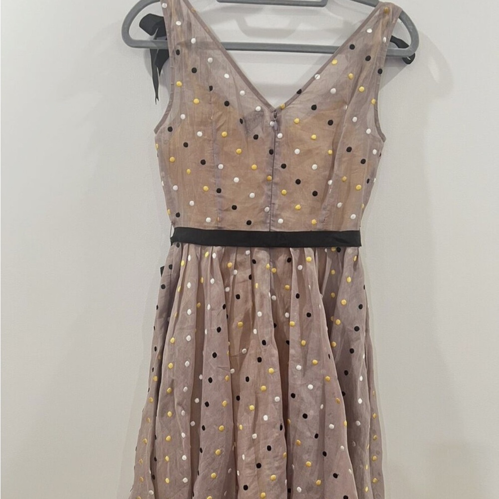 Anthropologie Yoana Baraschi Dress with Yellow Slip. Size 6 - Picture 9 of 11